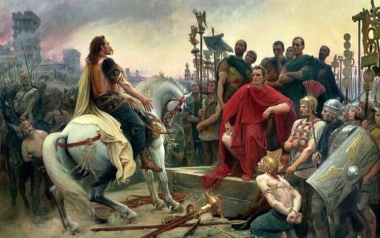 Ricostruzione della battaglia di Alesia tra Giulio Cesare e Vercingetorige nel 52 a.C.