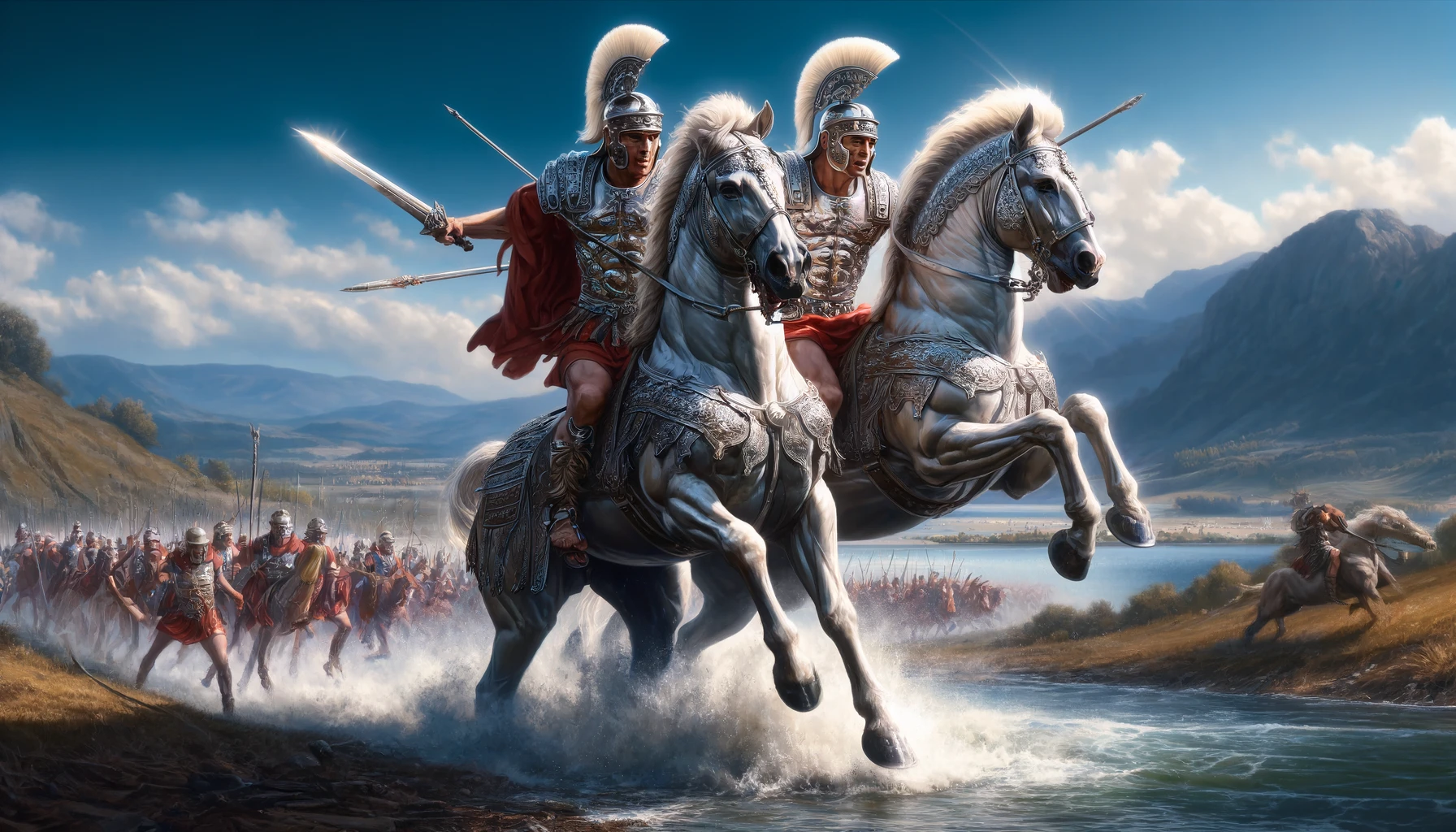 I Dioscuri durante la battaglia del lago Regillo