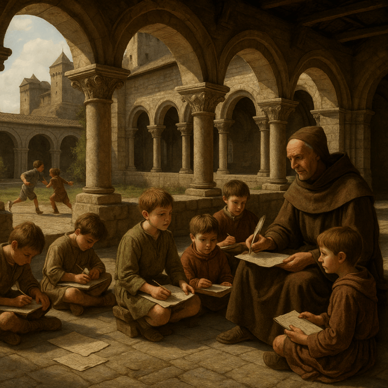 Scuola nel Medioevo: istruzione, bambini, castelli, chiostri e monasteri