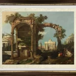 Rovine e figure, periferia di Roma vicino alla Tomba di Cecilia Metella
