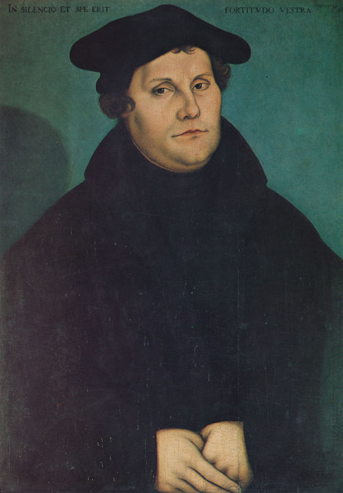 1 - Scripta Manent Italia Ritratto di Martin Lutero, padre della Riforma Protestante, dipinto da Lucas Cranach il Vecchio nel 1529