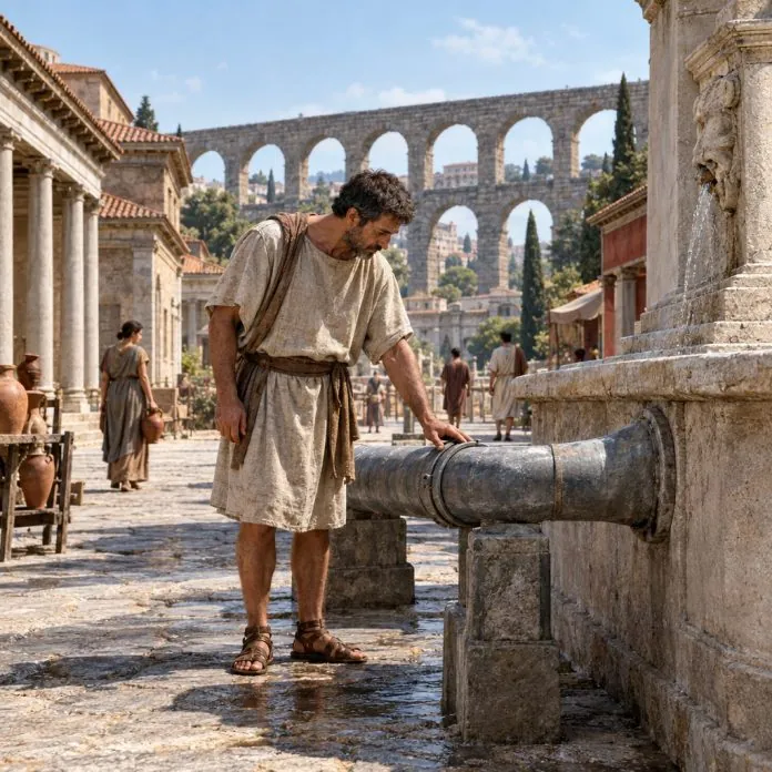 Il piombo e il sistema idrico dell’antica Roma Ricostruzione illustrativa di condutture in piombo nel sistema idrico dell’antica Roma