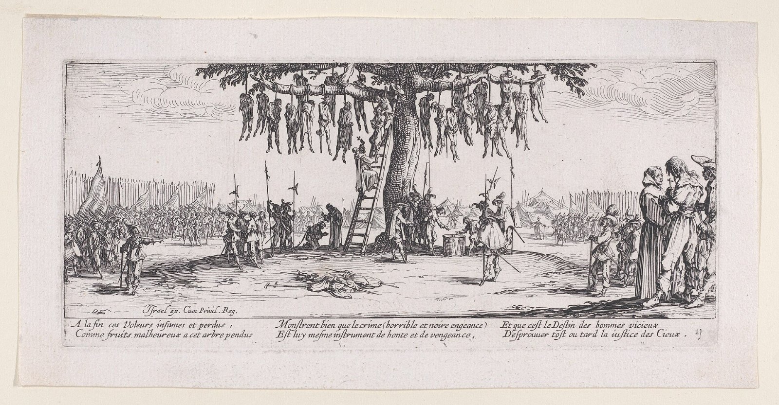 Guerra dei trent'anni: L'impiccagione, dalle Miserie della guerra di Jacques Callot (1633)